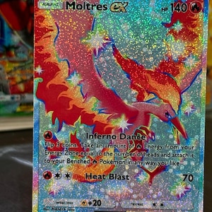 Sulfura ex pocket app tcg proxy haute qualité carte Pokémon alternative personnalisée full art brillant brillant gardiens célestes ensemble évoli bosquet