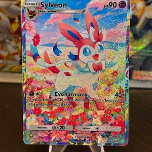 Sylveon ex pocket app tcg hoge kwaliteit proxy Pokemon kaart aangepast alternatief volledige kunst shining revelry celestial guardians set eevee grove