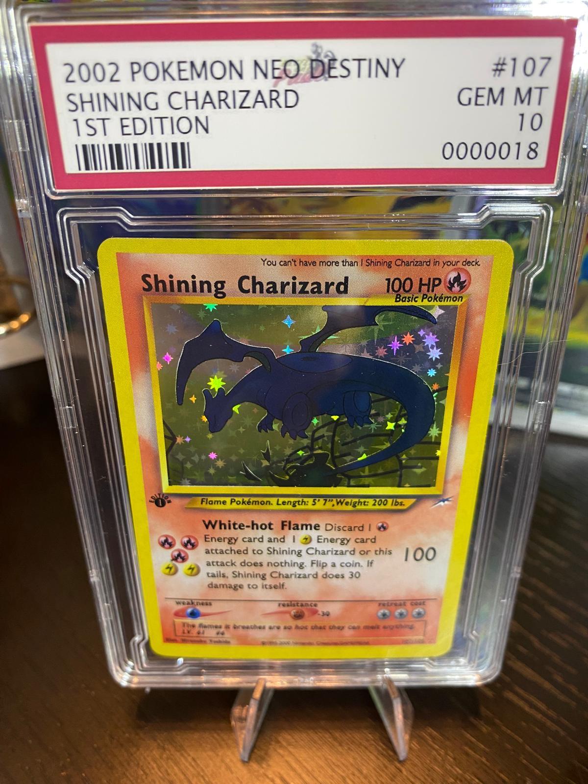 ポケモン - ポケモンカード　ひかるリザードン　英語版　Pokemon card  Neo Destiny - 107/105 English PSA9鑑定済〕ひかるリザードン(英語版)【】{107/105}