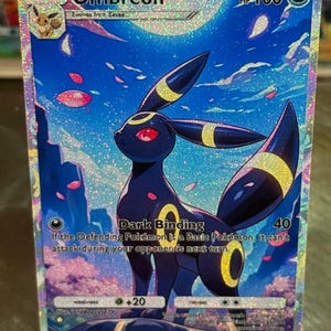 Umbreon ex pocket app tcg hoge kwaliteit proxy Pokemon kaart aangepast alternatief volledige kunst shining revelry celestial guardians set eevee grove