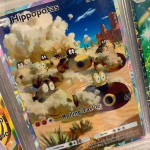 Hippopotas pocket app tcg high quality proxy Pokemon card custom full art genetic apex mythical island set space time smackdown