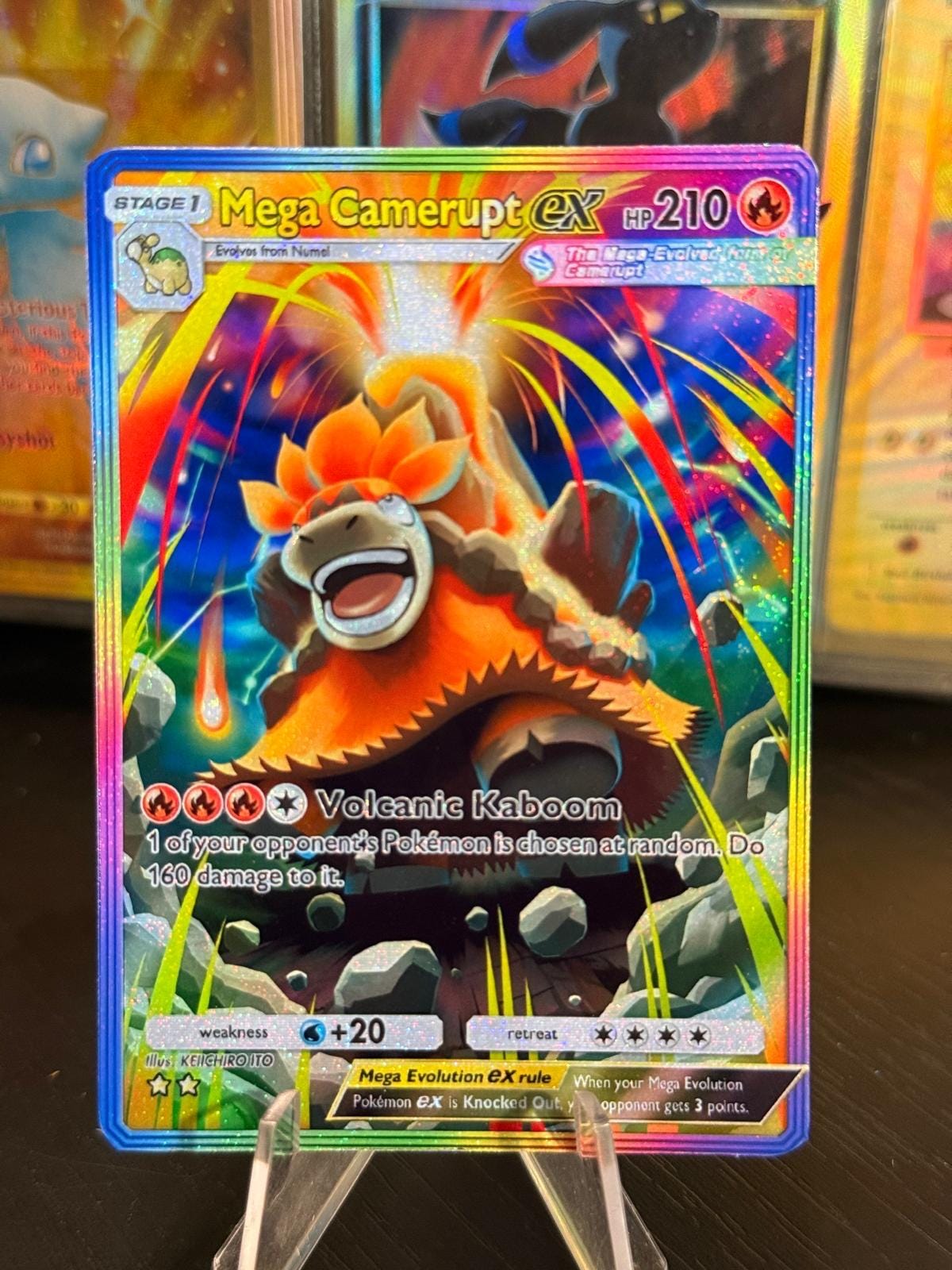 pokemon card mega camerupt ex - Mega Evolution | Eyevo Encased in a durable acrylic holder to highlight the vibrant artwork of this fan Mega Camerupt ex RR 013/063
