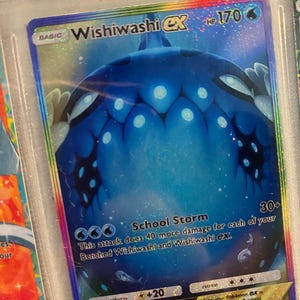 Wishiwashi ex shiny pocket app tcg hoge kwaliteit proxy Pokemon kaart aangepast alternatief volledige kunst shining revelry celestial guardians a3
