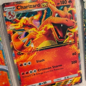 Aplicación de bolsillo promocional Charizard ex tcg de alta calidad, tarjeta de Pokémon proxy personalizada, alternativa genética, Apex, Triumph, Light Space Time, Smackdown