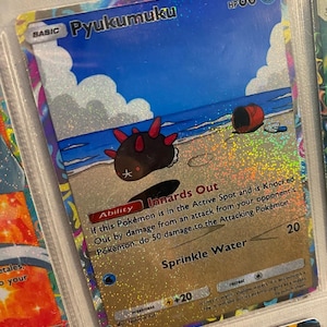 Pyukumuku ex shiny pocket app tcg hoge kwaliteit proxy Pokemon kaart aangepast alternatief volledige kunst shining revelry celestial guardians a3