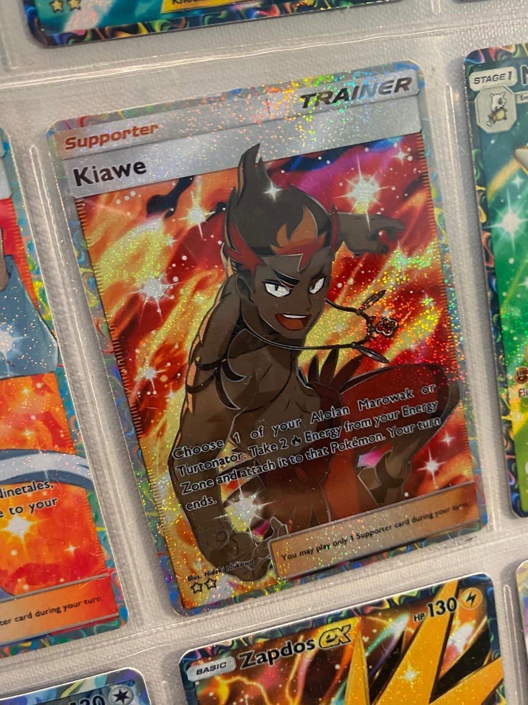 kiawe pokemon card price 144/147 Burning Shadows Full Art Holo Near Mint Trainer Form 2017 POKEMON SUN & MOON