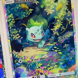 Bulbasaur ex pocket app tcg haute qualité proxy carte Pokémon alternative personnalisée full art génétique apex mythical island set