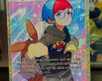 penny pokemon card full art 2024 Pokemon Paf En-Paldean Fates 239 Penny Special Illustration Rare