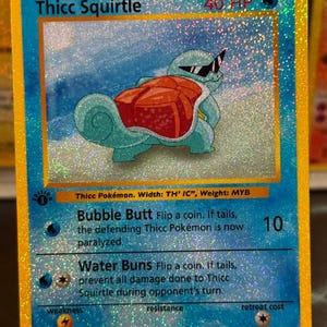Thicc squirtle ex pocket app tcg hoge kwaliteit proxy Pokemon kaart op maat volledige kunst genetische apex mythisch eiland ruimte tijd smackdown