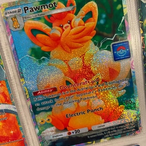 Pawmot ex brilhante bolso aplicativo tcg alta qualidade proxy pokemon cartão personalizado alternativa arte completa luz triunfante brilhando folia