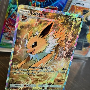 Jolteon ex pocket app tcg hoge kwaliteit proxy Pokemon kaart aangepast alternatief volledige kunst shining revelry celestial guardians set eevee grove