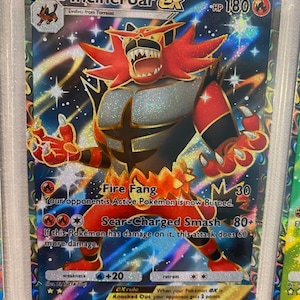 Incineroar ex shiny pocket app tcg proxy haute qualité carte Pokémon alternative personnalisée full art shining revelry gardiens célestes a3