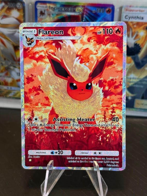 pokemon trading card game flareon Pokemon TCG: Elemental Power Tin Featuring Flareon-GX