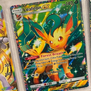 リーフィアEXポケットアプリTCG高品質プロキシポケモンカードカスタム代替フルアート遺伝的頂点勝利光空間時間スマックダウン