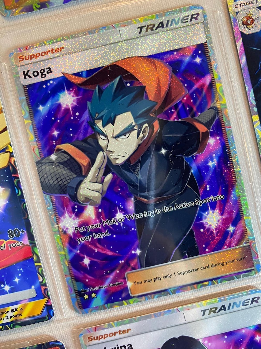 koga card pokemon Gym Challenge Holo 1st Edition #19 PSA 9 30 / 1 Gym Challenge Singles Koga Trainer Card Fan Art
