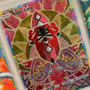 Tapu lele ex pocket app tcg proxy de alta qualidade cartão Pokémon personalizado alternativo arte completa folia brilhante guardiões celestiais a3
