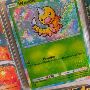 Weedle ex shiny pocket app tcg proxy haute qualité carte Pokémon alternative personnalisée art complet triomphant lumière brillante festivités