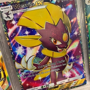Shiny weavile pocket app tcg high quality proxy Pokemon card custom full art genetic apex mythical island set space time smackdown
