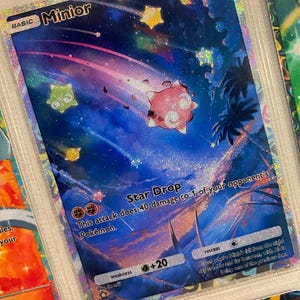Minior ex brilhante bolso app tcg alta qualidade proxy pokémon cartão personalizado alternativa arte completa brilhante folia guardiões celestiais a3