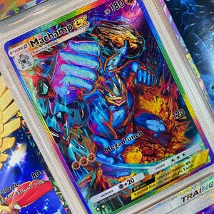 Machamp ex pocket app tcg proxy de alta qualidade cartão Pokémon alternativa personalizada arte completa ápice genético conjunto de ilha mítica