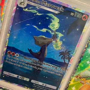 Carte Pokémon personnalisée alternative de haute qualité, application de poche brillante Marowak ex d'Alola, TCG, art complet, Shining Revelry, gardiens célestes A3