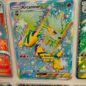 Arcanine ex shiny pocket app tcg hoge kwaliteit proxy Pokemon kaart aangepast alternatief volledige kunst shining revelry extradimensionale crisis