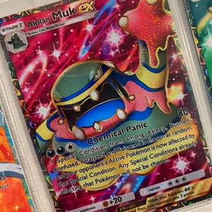 Carte Pokémon proxy de haute qualité pour application de poche Muk d'Alola TCG, alternative personnalisée, art complet, Shining Revelry, gardiens célestes A3