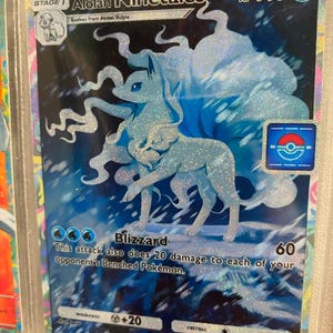 Carte Pokémon Proxy de Haute Qualité d'Alola Ninetales EX Shiny Pocket App TCG, Alternative Personnalisée, Art Complet, Triomphale, Lumière Brillante, Promo A