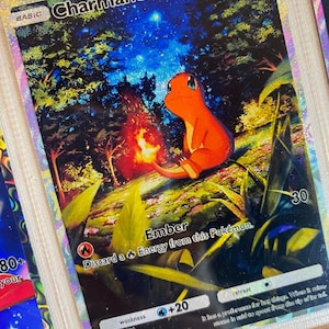 ヒトカゲEXポケットアプリTCG高品質プロキシポケモンカードカスタム代替フルアートジェネティックアペックス神話の島セット