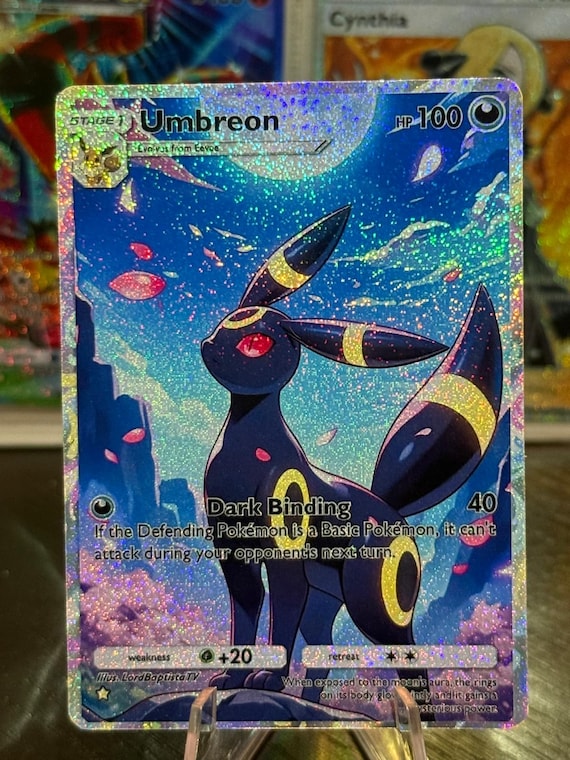 Umbreon Card Fan Art Set Eevee Grove - Etsy