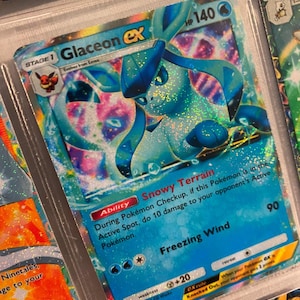 Glaceon ex promo pocket app tcg hoge kwaliteit proxy Pokemon kaart aangepast alternatief genetisch apex triomfantelijk licht ruimte tijd smackdown