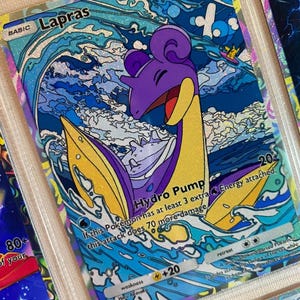 Lapras glanzende glanzende ex pocket app tcg hoge kwaliteit proxy Pokemon kaart aangepaste alternatieve volledige kunst genetische apex mythische eiland set