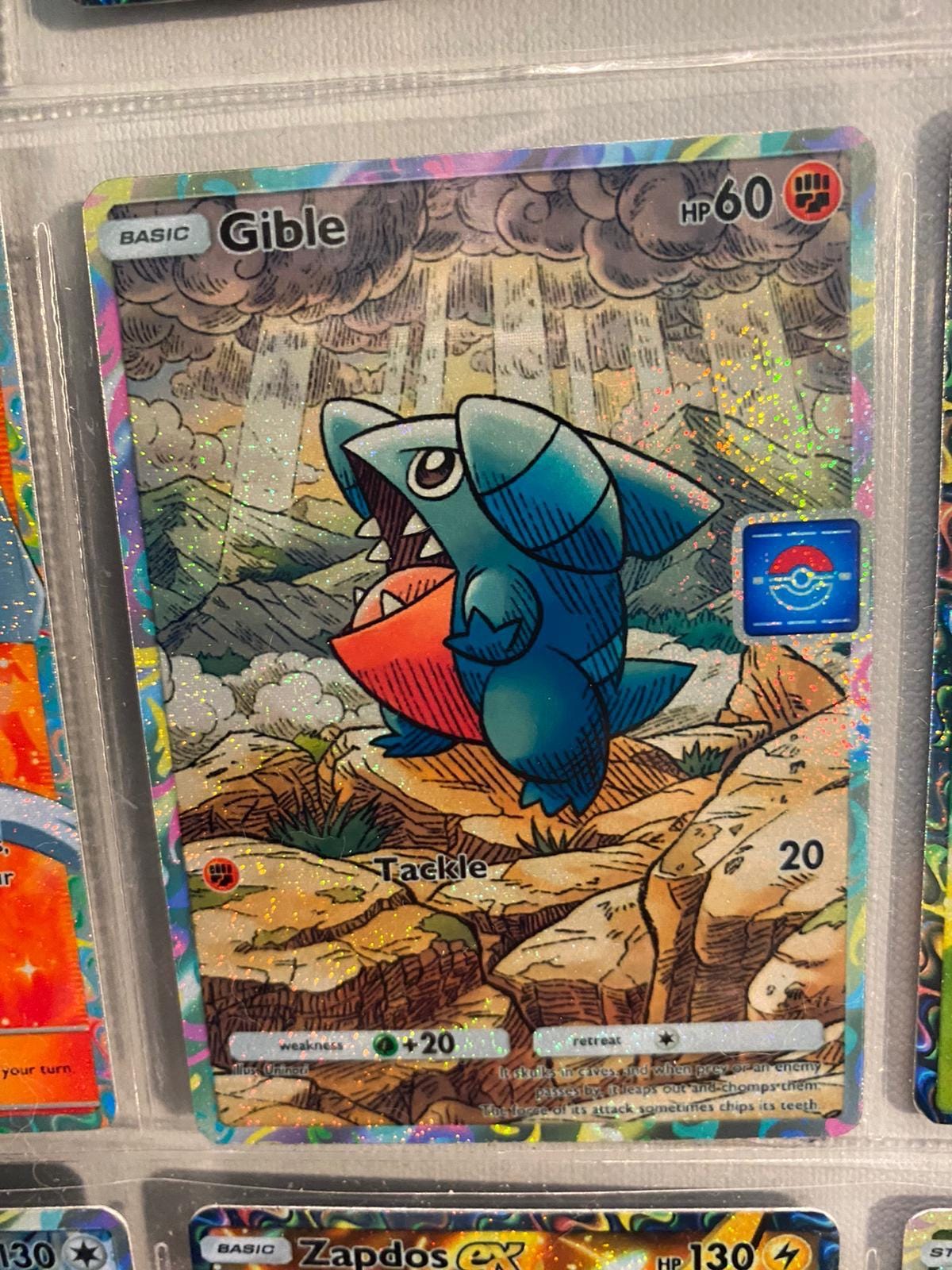 gible pokemon card value Promo Fan Art Common Card Type Gible [Crosshatch Holo League] #106