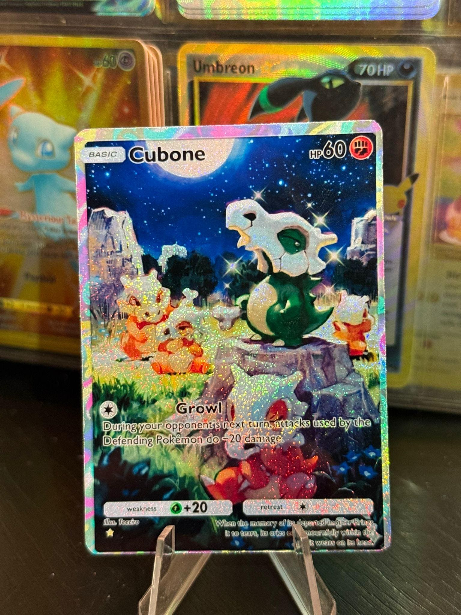 shiny cubone pokemon card 76 - SV09 Journey Together Reverse Holofoil Fighting Rarity Cubone - SM8b: GX Ultra
