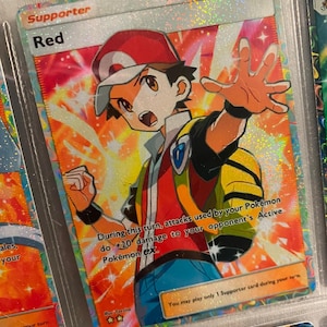 レッドトレーナーポケットアプリTCG高品質プロキシポケモンカードカスタム代替フルアート遺伝的頂点勝利の光輝く歓喜