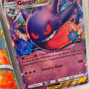 Gengar ex promo pocket app tcg tarjeta de pokemon proxy de alta calidad personalizada alternativa genética apex triumphant light space time smackdown