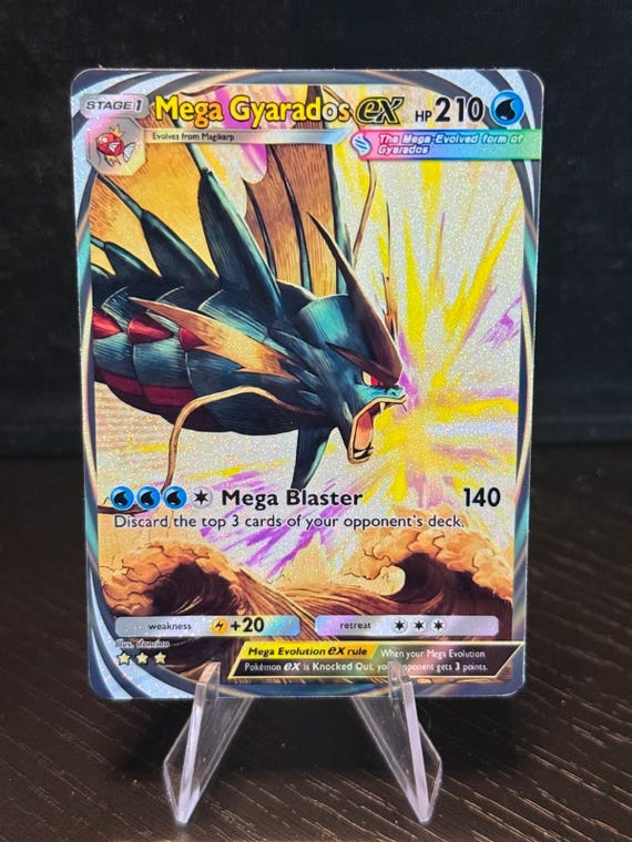 mega gyarados pokemon cards EX 019/080 Rage of the Broken Heavens ACE 10 Graded Poké Colorless Blast Geyser (120+) You may do 20 more damage for each Water Energy attached to this Pokémon Gary's mega gyarados Gym Heroes