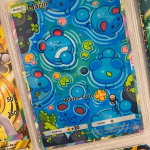 Marill ex pocket app tcg hoge kwaliteit proxy Pokemon kaart aangepast alternatief volledige kunst genetische apex triomfantelijk licht ruimte tijd smackdown