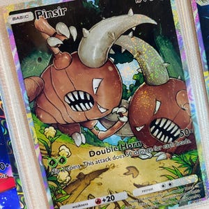 Pinsir ex pocket app tcg proxy de haute qualité carte Pokemon alternative personnalisée art complet génétique apex ensemble d'île mythique