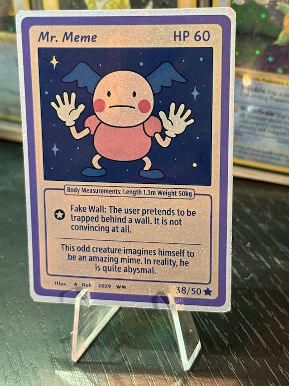 Mr. Mime Card Fan Art - Etsy Israel