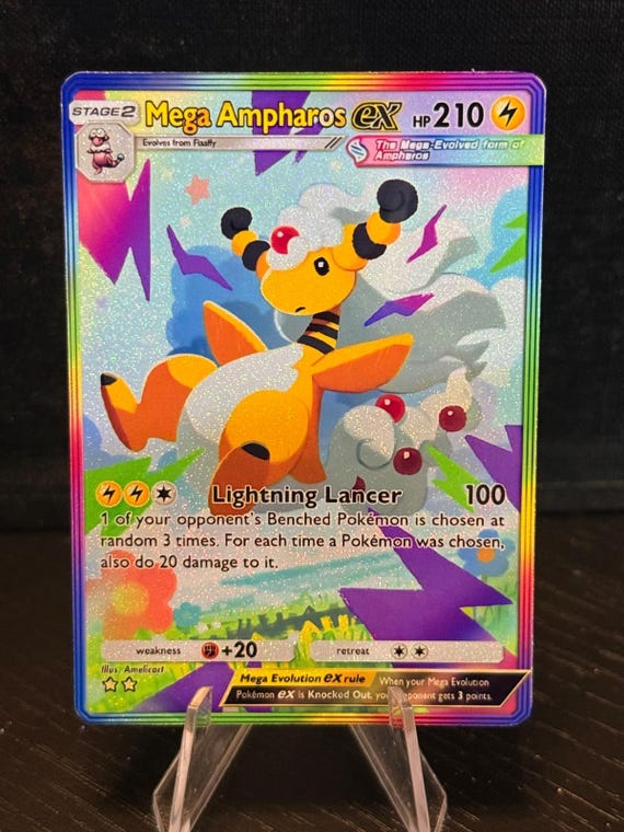 mega ampharos pokemon card M EX 88/98 Y Ancient Origins Single Card Rare Ultra Mega Ampharos 2026 Pokemon Mega Evolution Chaos