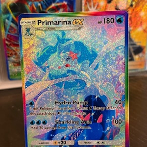 Primarina ex pocket app tcg hoge kwaliteit proxy Pokemon kaart aangepast alternatief volledige kunst glanzende hemelse bewakers set Eevee Grove