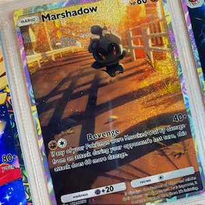 Marshadow ex pocket app tcg proxy de haute qualité carte Pokemon alternative personnalisée art complet génétique apex ensemble d'île mythique