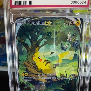 Pikachu ex pocket app tcg high quality proxy Pokemon card alternative full art genetic apex mythical island graded gem mint slab