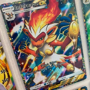 Infernape ex pocket app tcg hoge kwaliteit proxy Pokemon kaart op maat volledige kunst genetische apex mythisch eiland ruimte tijd smackdown