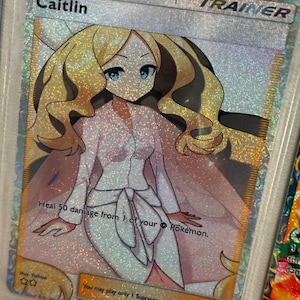 Caitlin Trainer pocket app tcg high quality proxy Pokemon card custom full art genetic apex mythical island space time smackdown