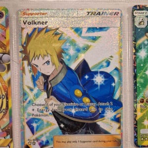 Volkner trainer pocket app tcg high quality proxy Pokemon card custom alternative full art genetic apex mythical island space time smackdown