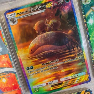 Paldean clodsire ex shiny pocket app tcg haute qualité proxy Pokemon carte personnalisée alternative full art triomphant lumière brillante festivités