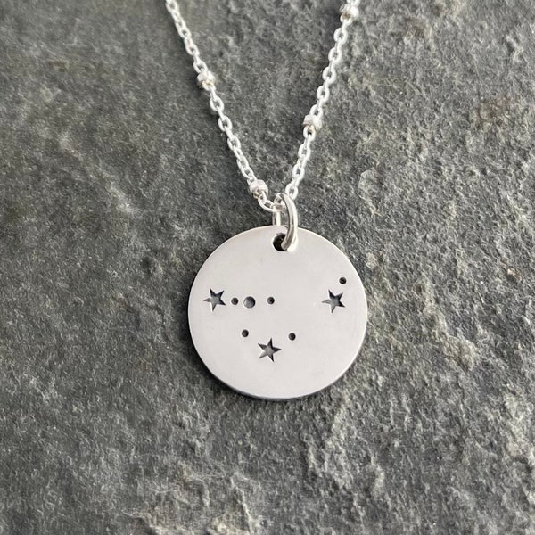 Sterling Silver Capricorn Zodiac Constellation Necklace, Unique Mother's Day gift from daughter, Celestial Astrology Jewelry, Teenage gift