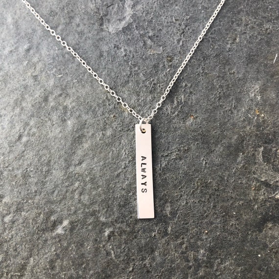 Sterling Silver 'Always' Stamped Necklace